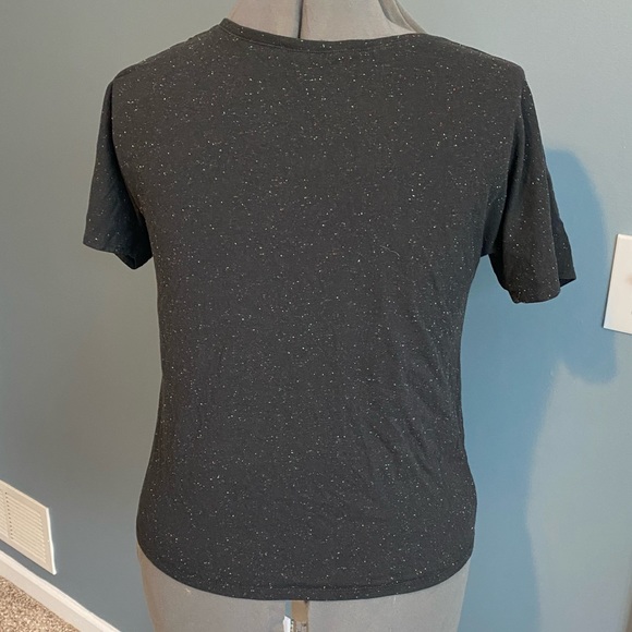 🍁2 for $6.00🍁 Crop Black top with confetti pattern - Picture 4 of 4